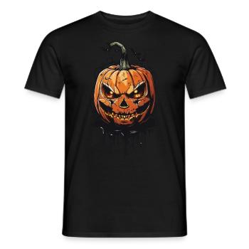 Horreur d’Halloween à minuit citrouille effrayante - T-shirt homme - noir - Devant - AI Model Male 178 light (178cm)