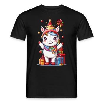 Magical Unicorn Christmas Magic Design - Men's T-Shirt - black - Front - AI Model Male 178 light (178cm)
