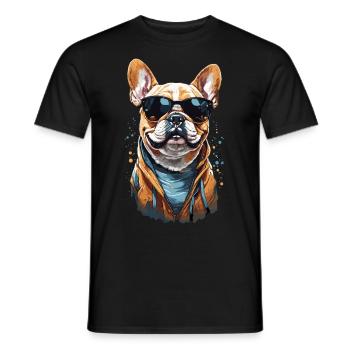 French Bulldog Dog with Style - Men's T-Shirt - black - Front - AI Model Male 178 light (178cm)