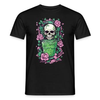Gothic Skull mit Gift Cocktail Halloween Design - Männer T-Shirt - Schwarz - Vorne - AI Model Male 178 light (178cm)