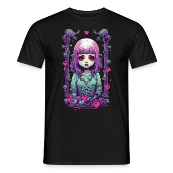 Pastel Goth Anime Gothic Girl Liebesdesign - Männer T-Shirt - Schwarz - Vorne - AI Model Male 178 light (178cm)