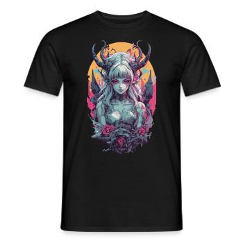 Occult Aesthetic Gothic Girl Underworld Design - Men's T-Shirt - black - Front - AI Model Male 178 light (178cm)