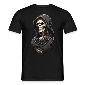 Drôle Dessin Animé Grim Reaper Halloween Squelette - T-shirt homme - noir - Devant - AI Model Male 178 light (178cm)