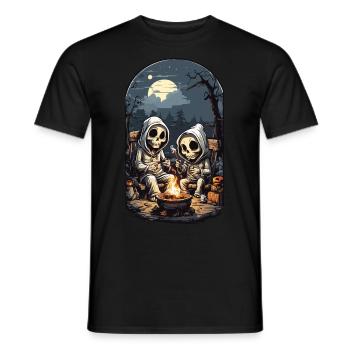 Lustige Skelette Halloween Lagerfeuer Party - Männer T-Shirt - Schwarz - Vorne - AI Model Male 178 light (178cm)