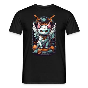 Okkulte Katze Gothic Vintage Design Liebhaber - Männer T-Shirt - Schwarz - Vorne - AI Model Male 178 light (178cm)