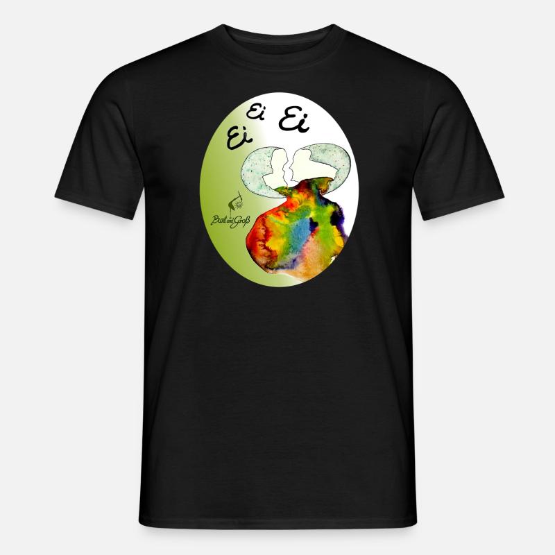 Ei Ei Ei Regenbogenei - Männer T-Shirt - Schwarz