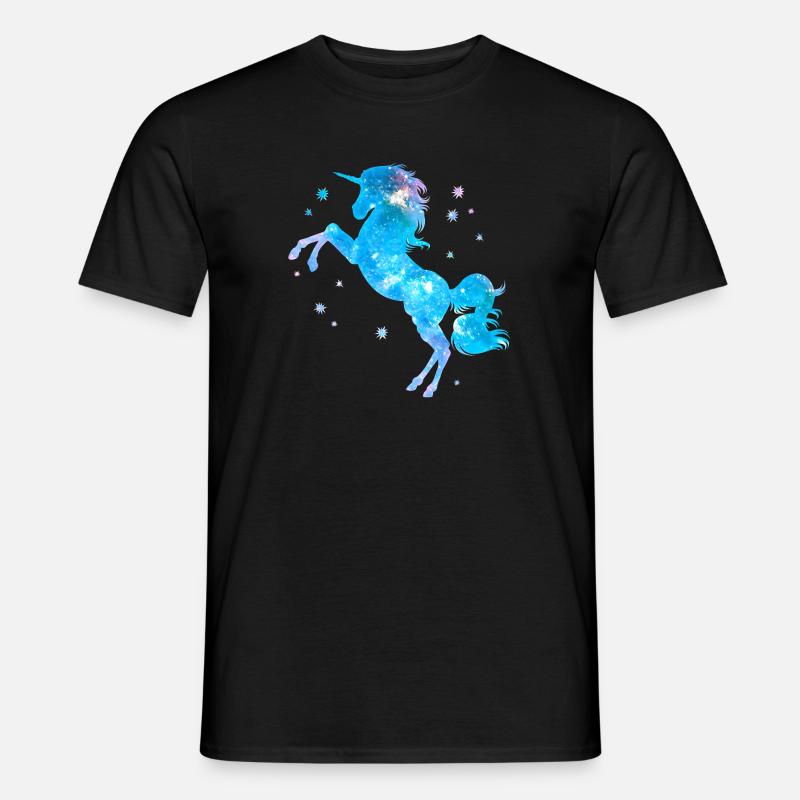 Einhorn galaxy - Männer T-Shirt - Schwarz