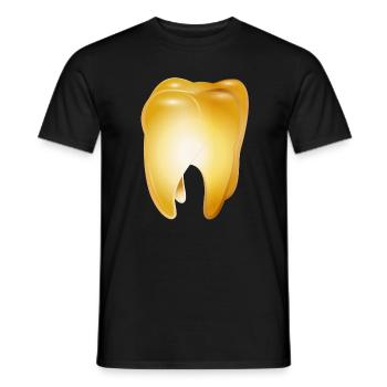 A golden tooth as a symbol of success and money - Men's T-Shirt - black - Front - AI Model Male 178 light (178cm)