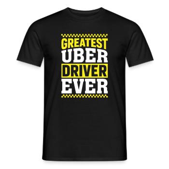 Grand motif de chauffeur Uber - T-shirt homme - noir - Devant - AI Model Male 178 light (178cm)