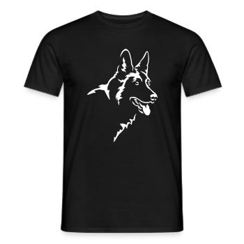 German Shepherd Head "Black Edition" - Men's T-Shirt - black - Front - AI Model Male 178 light (178cm)