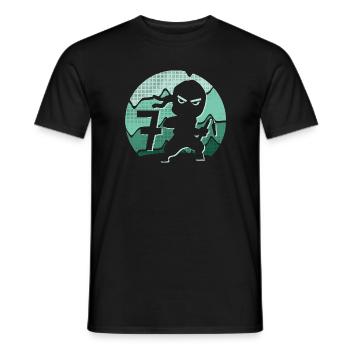 7 years boy 7th birthday children ninja - Men's T-Shirt - black - Front - AI Model Male 178 light (178cm)