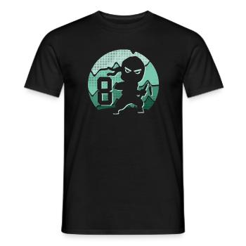 8 Jahre Junge 8. Geburtstag Kinder Ninja - Männer T-Shirt - Schwarz - Vorne - AI Model Male 178 light (178cm)