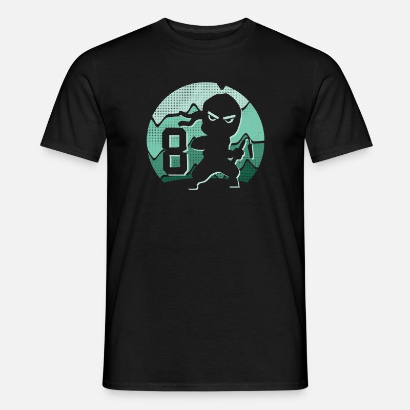 8 Jahre Junge 8. Geburtstag Kinder Ninja - Männer T-Shirt - Schwarz