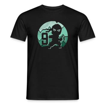 9 years boy 9th birthday children ninja - Men's T-Shirt - black - Front - AI Model Male 178 light (178cm)