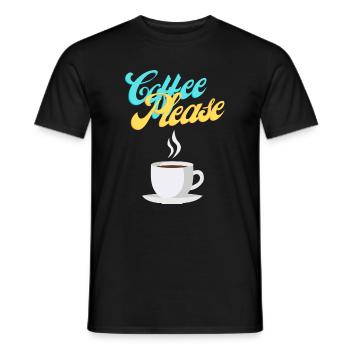 Coffee Please - Männer T-Shirt - Schwarz - Vorne - AI Model Male 178 light (178cm)