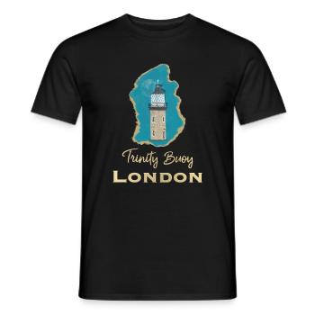 Londres, Trinity Buoy Lighthouse, Pixel Art - T-shirt homme - noir - Devant - AI Model Male 178 light (178cm)
