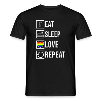 Lgbt Herz Liebe Lesbisch Transgender Statement - Männer T-Shirt - Schwarz - Vorne - AI Model Male 178 light (178cm)