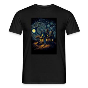 Maison Nuit étoilée - T-shirt homme - noir - Devant - AI Model Male 178 light (178cm)