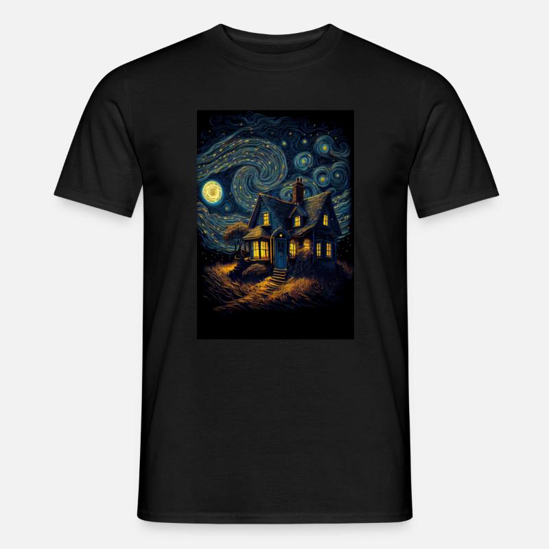 Maison Nuit étoilée - T-shirt homme - noir