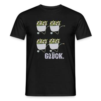 schubkarren glück - Männer T-Shirt - Schwarz - Vorne - AI Model Male 178 light (178cm)