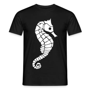 Hippocampe blanc - T-shirt homme - noir - Devant - AI Model Male 178 light (178cm)