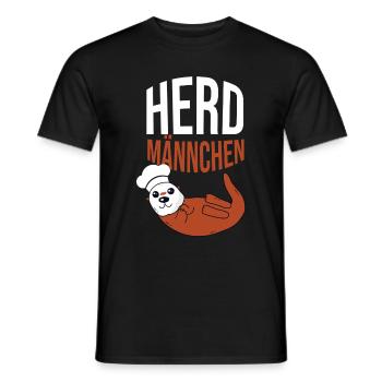 Herdmännchen Koch Kochschürze Hobbykoch Küche - Männer T-Shirt - Schwarz - Vorne - AI Model Male 178 light (178cm)