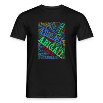 t-shirt Abigail word cloud t-shirt idée cadeau t-shirt - T-shirt homme - noir - Devant - AI Model Male 178 light (178cm)