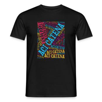 T-shirt Sicilia T-shirt nuage de mots Aci Catena - T-shirt homme - noir - Devant - AI Model Male 178 light (178cm)