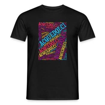 T-Shirt Sicilia Acquedolci T-Shirt Word Cloud T-Shirt - Männer T-Shirt - Schwarz - Vorne - AI Model Male 178 light (178cm)