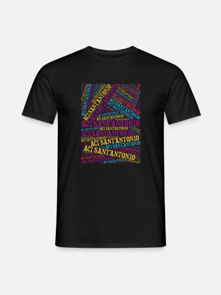 t-shirt Sicilia Aci Sant’Antonio nuage de mots - T-shirt homme - noir