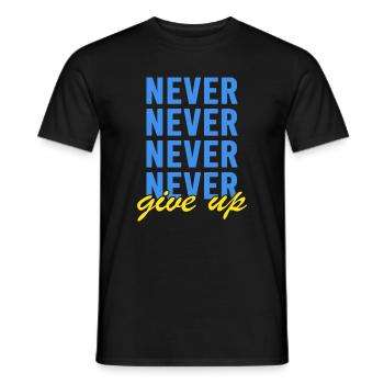 UKRAINE support ukraine never give up - Men's T-Shirt - black - Front - AI Model Male 178 light (178cm)