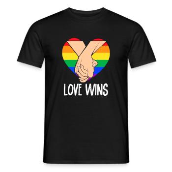 Love Wins Love is Love LGBT Pride Wear - Men's T-Shirt - black - Front - AI Model Male 178 light (178cm)