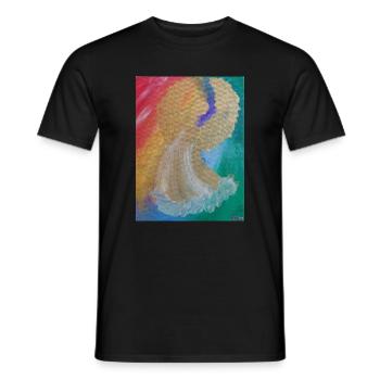 Regenbogenengel - Engel des Einklangs - Engelbild - Männer T-Shirt - Schwarz - Vorne - AI Model Male 178 light (178cm)