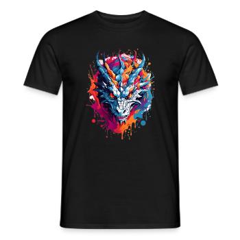 Cool Dragon - T-shirt homme - noir - Devant - AI Model Male 178 light (178cm)