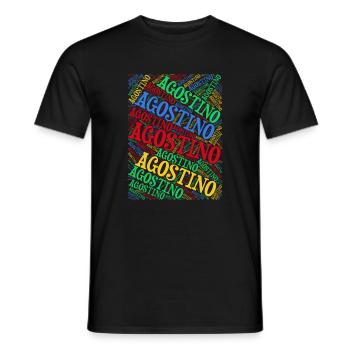 Idée cadeau Agostino t-shirt t-shirt nuage de mots - T-shirt homme - noir - Devant - AI Model Male 178 light (178cm)