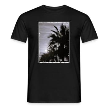 Palme mit Rand SW - Männer T-Shirt - Schwarz - Vorne - AI Model Male 178 light (178cm)
