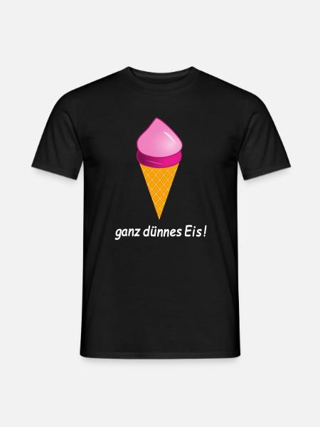 ganz dünnes Eis Eiscreme - Männer T-Shirt - Schwarz