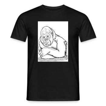 Nachdenklicher Gorilla - Männer T-Shirt - Schwarz - Vorne - AI Model Male 178 light (178cm)
