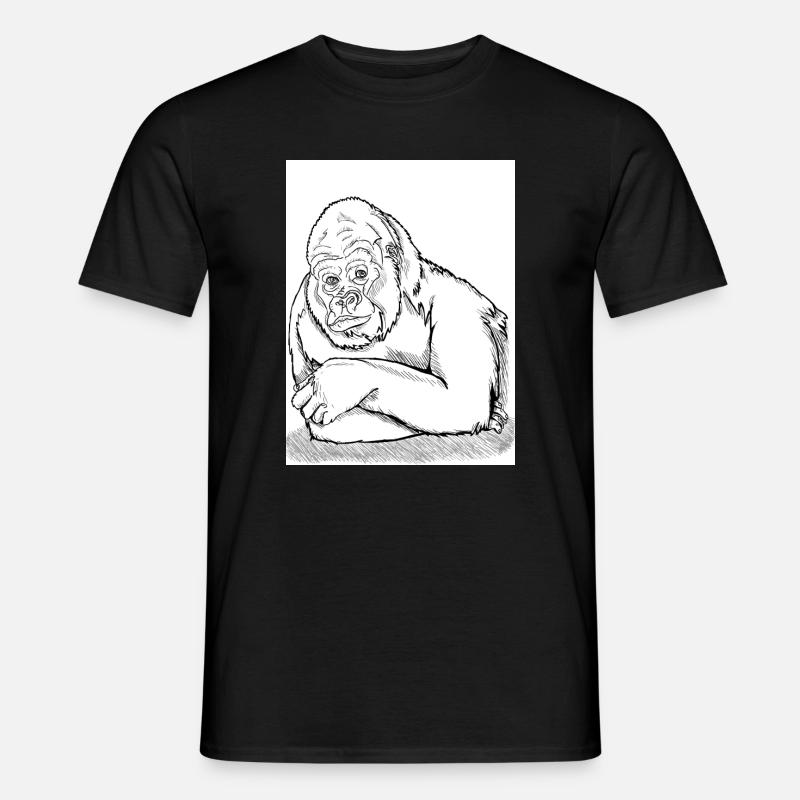 Nachdenklicher Gorilla - Männer T-Shirt - Schwarz
