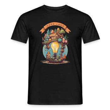 Nerd Land - Men's T-Shirt - black - Front - AI Model Male 178 light (178cm)