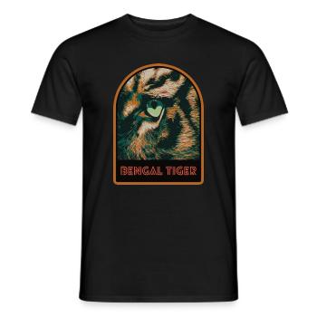 Tiger's Eye in Close-up – Intense Illustration - Men's T-Shirt - black - Front - AI Model Male 178 light (178cm)