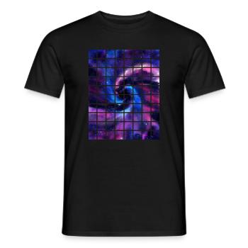 Galactic Grid Journey Tee - Men's T-Shirt - black - Front - AI Model Male 178 light (178cm)