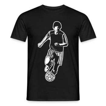 Soccer Player Drawing - Men's T-Shirt - black - Front - AI Model Male 178 light (178cm)