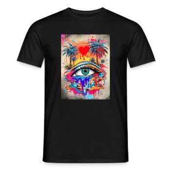 The earth is dripping - Men's T-Shirt - black - Front - AI Model Male 178 light (178cm)