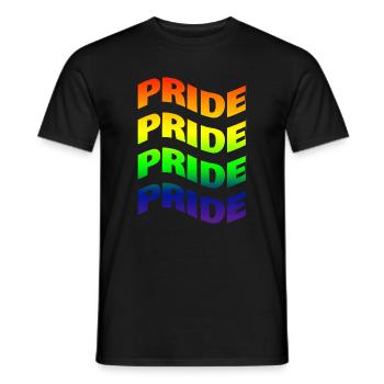 T-Shirt Gay Pride Wave Effect LGBT Geschenkidee - Männer T-Shirt - Schwarz - Vorne - AI Model Male 178 light (178cm)