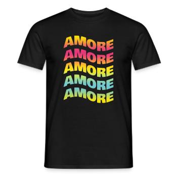 t shirt love Liebe love t-shirt gift idea - Men's T-Shirt - black - Front - AI Model Male 178 light (178cm)