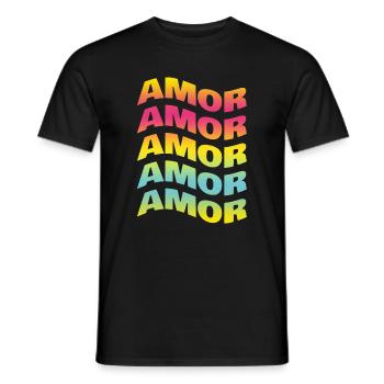 t-shirt amor amore love Liebe amour t-shirt - Men's T-Shirt - black - Front - AI Model Male 178 light (178cm)