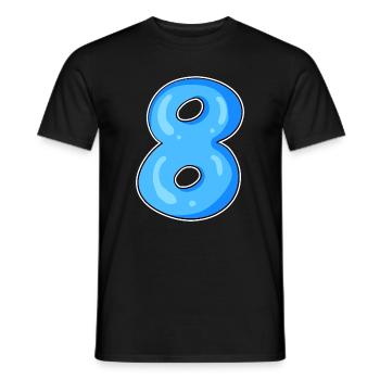 Number 8 Number Eight Motif Blue - Men's T-Shirt - black - Front - AI Model Male 178 light (178cm)