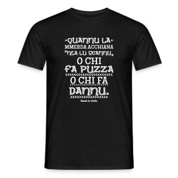 Sicily t-shirt Sicilian proverb aphorism - Men's T-Shirt - black - Front - AI Model Male 178 light (178cm)