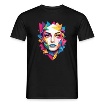 Modern Facial Art - Men's T-Shirt - black - Front - AI Model Male 178 light (178cm)